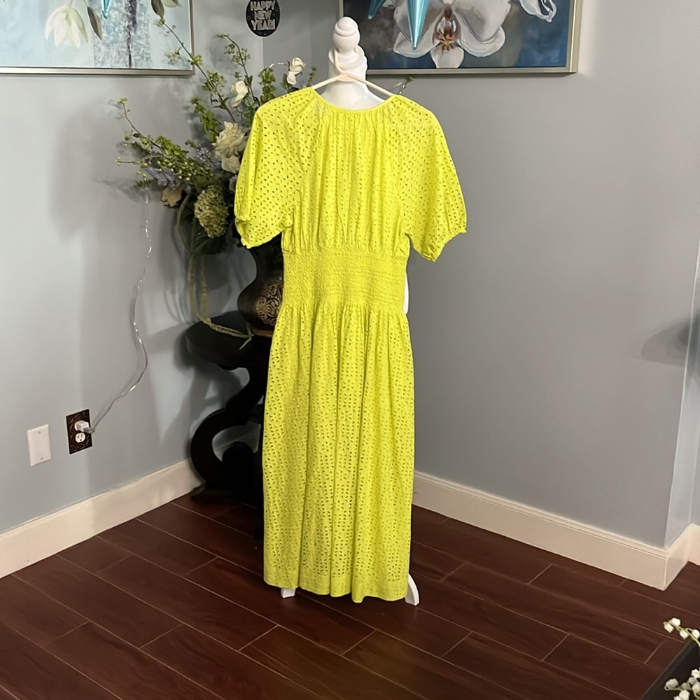 J.CREW yellow, green dress ,size small. Top material 100% Cotton and lining. - Picture 3 of 3